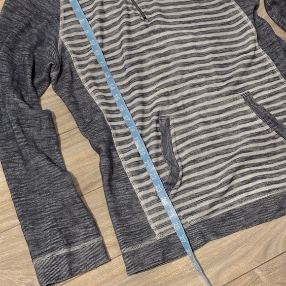 Men’s Native Code Blue & White Striped Knit Hoodie Pullover size L - Picture 7 of 11
